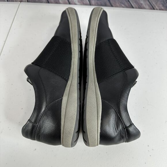 Josef Seibel Sneaker Womens 7.5 EU 38 Black Leather Slip on Shoe Comfort Cushion - Picture 7 of 12